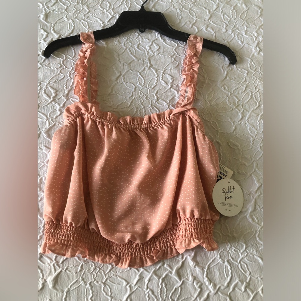 Rabbit Rose Peach Polka Dot Top